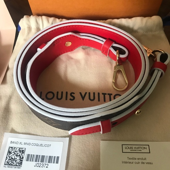 SOLD!Authentic LV Bandouliere XL strap in mono/red - Picture 2 of 8